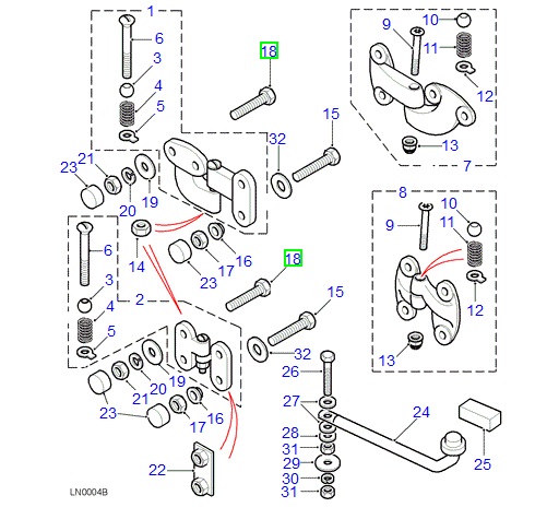 Tornillo Bisagra Portón Trasero - M8 x 25 - Cabeza Plana